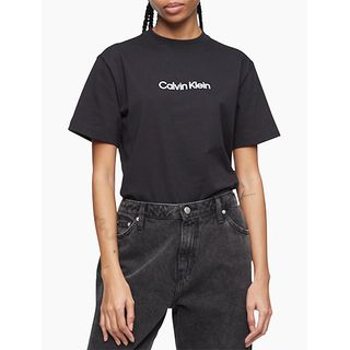 Calvin Klein + Relaxed Fit Standard Logo Crewneck T-Shirt