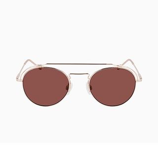 Calvin Klein + Round Aviator Sunglasses