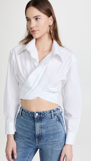 AlexanderWangT + Cross Front Cropped Shirt