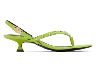 Versace Jeans Couture + Green Brushed Courtney Heeled Sandals