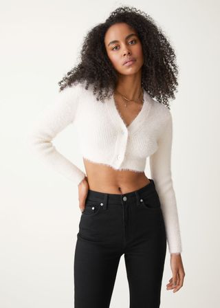 & Other Stories + Cropped Fuzzy Cardigan