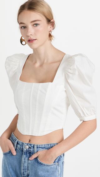 Wayf + Avalon Puff Sleeve Bustier