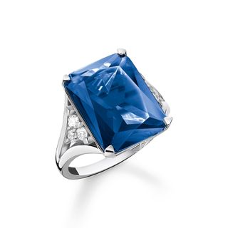 Thomas Sabo + Ring Blue Stone Silver