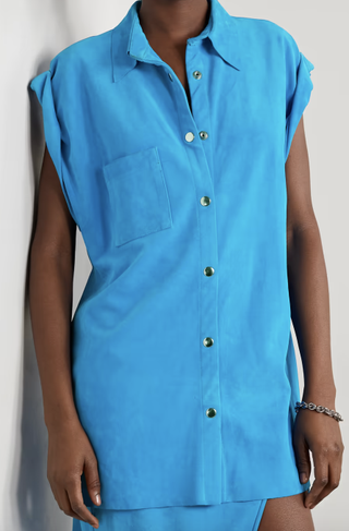 LaQuan Smith + Suede Blouse