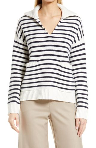 Nordstrom + Collared Stripe Sweater