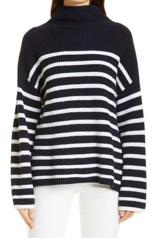 Rails + Claudia Stripe Funnel Neck Sweater