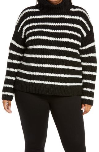 Caslon + Stripe Cozy Turtleneck Sweater