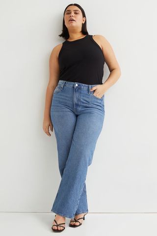 H&M + Loose Straight High Jeans