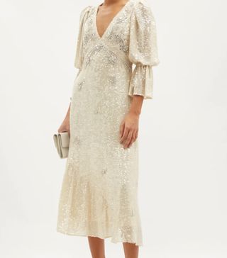 Erdem + Eva Crystal-Embroidered Sequinned Dress
