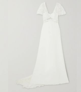 Rime Arodaky + Kiss Embroidered Tulle and Crepe Gown