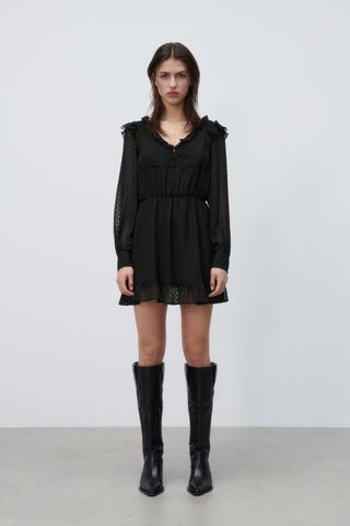 Zara + Swiss Dot Short Dress