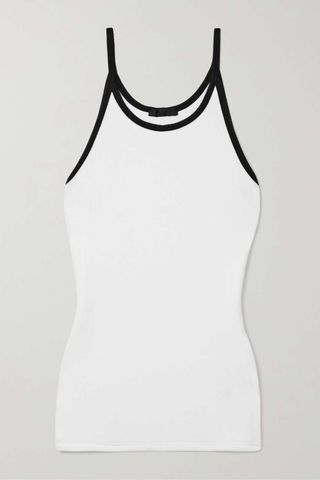 Atm Anthony Thomas Melillo + Two-Tone Ribbed Stretch-Modal Jersey Tank