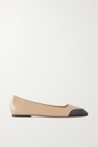 Aeyde + Two-Tone Leather Ballet Flats