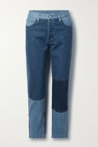 Helmut Lang + Patchwork High-Rise Straight-Leg Jeans