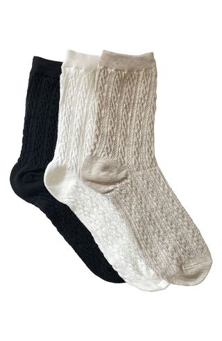 Stems + Assorted 3-Pack Woven Texture Crew Socks
