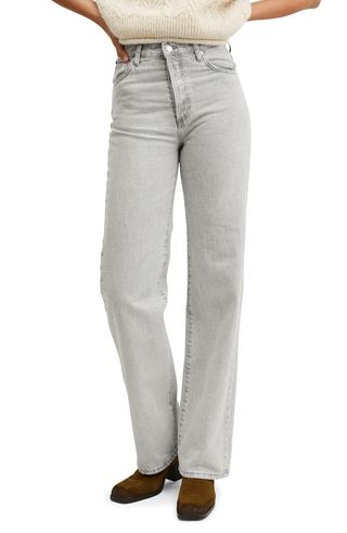 Mango + High Waist Straight Leg Jeans