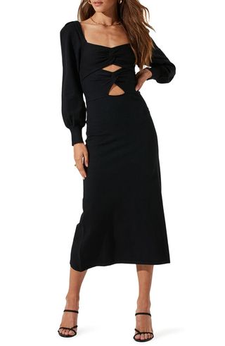 Astr the Label + Cutout Long Sleeve Sweater Dress