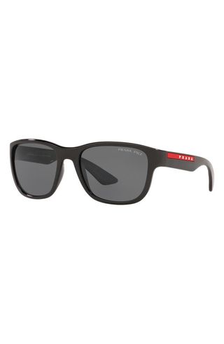 Prada Sport + 55mm Polarized Rectangular Sunglasses