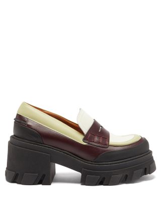 Ganni + Trek-Sole Leather Penny Loafers