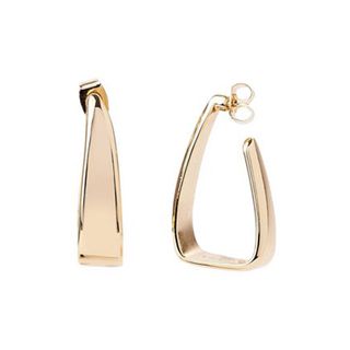 Scoop + 14K Gold Flash-Plated Triangle Hoop Earrings