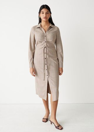 & Other Stories + Checked Shirt Midi Dress