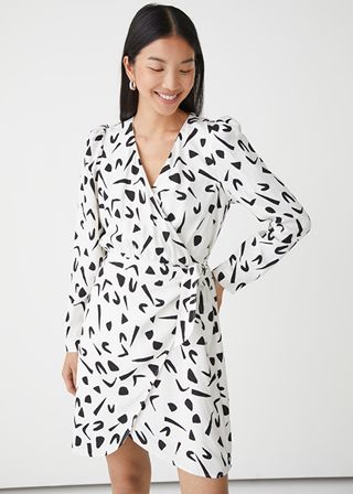 & Other Stories + Printed Wrap Mini Dress