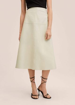 Mango + Seams Leather Skirt