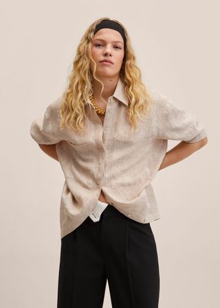 Mango + Linen Oversize Shirt - Women