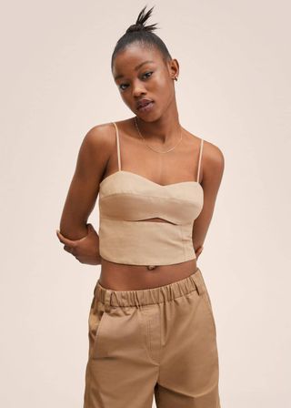 Mango + Linen Crop Top