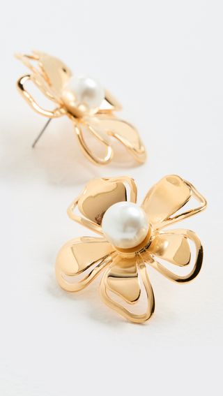 Lele Sadoughi + Pearl Azalea Button Earrings
