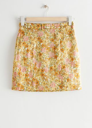 & Other Stories + Printed Linen Mini Skirt