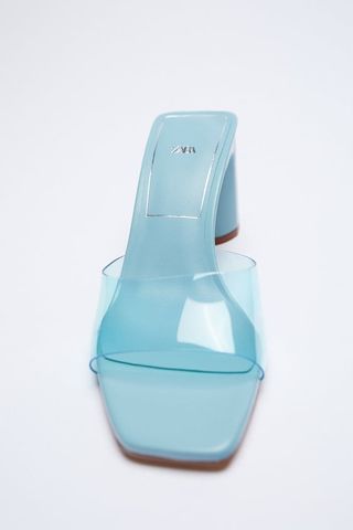 Zara + Block Heel Vinyl Sandals
