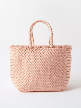 Dragon Diffusion + Grace Small Woven-Leather Basket Bag