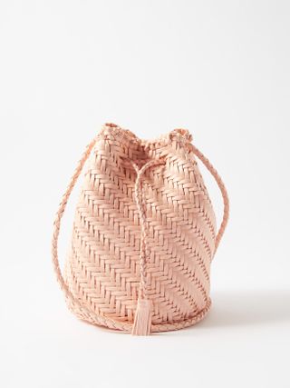 Dragon Diffusion + Double Jump Woven-Leather Bucket Bag