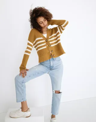 Madewell + Striped Seward Cardigan Sweater