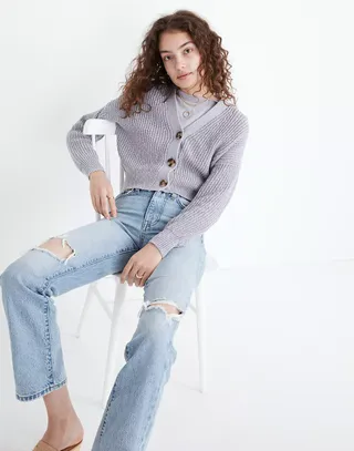 Madewell + Greywood Crop Cardigan Sweater