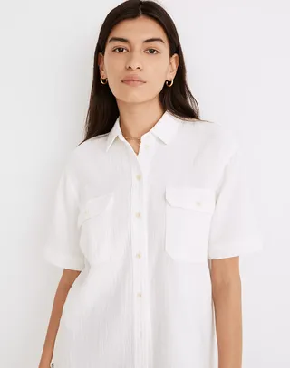 Madewell + Lightspun Short-Sleeve Flap-Pocket Shirt