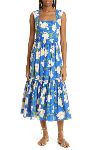 Cara Cara + Claire Floral Cotton Poplin Midi Dress
