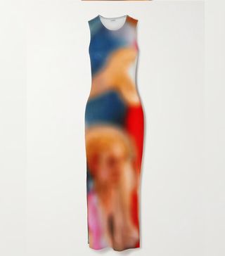 Loewe + Printed Ribbed Stretch-Cotton Jersey Maxi Dress