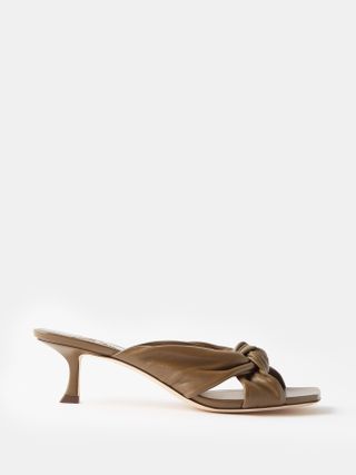Jimmy Choo + Avenue 50 Knotted Leather Mules
