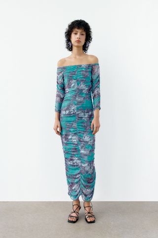 Zara + Draped Tulle Dress