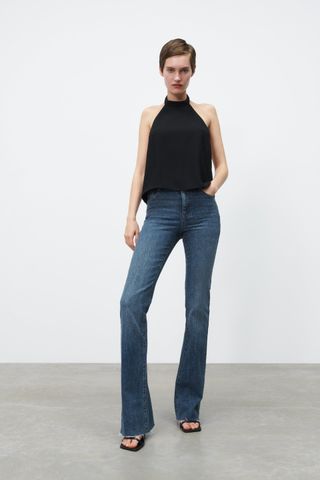 Zara + Z1975 High Rise Flared Jeans