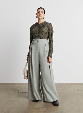 Who What Wear Collection + Lila Pleated Wide-Leg Trousers