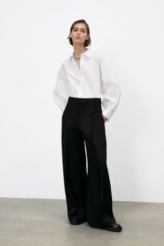 Zara + Poplin Shirt With Voluminous Sleeves