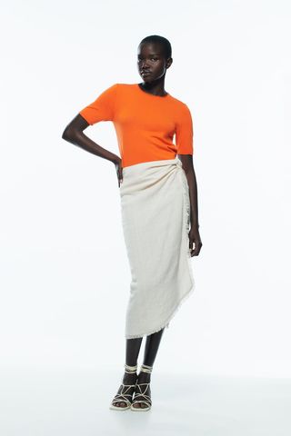 Zara + Rolled Finish Knit Sweater