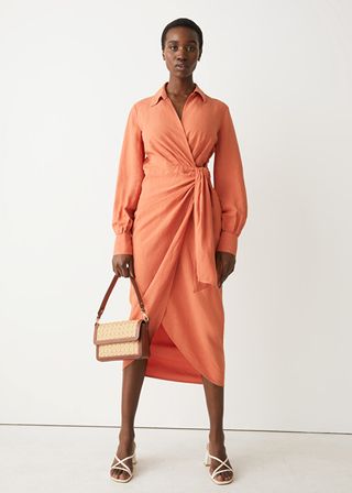 & Other Stories + Collared Wrap Midi Dress