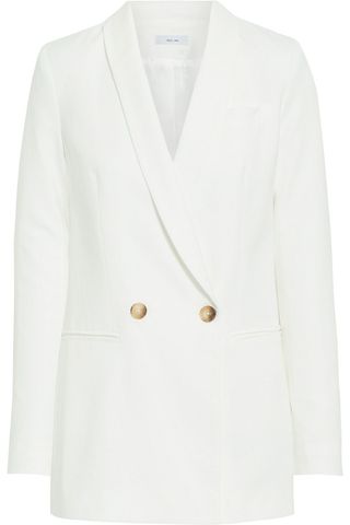 Iris & Ink + Giselle Double-Breasted Organic Cotton-Blend Blazer