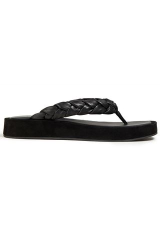 Vince + Nita Braid-Trimmed Leather and Suede Sandals