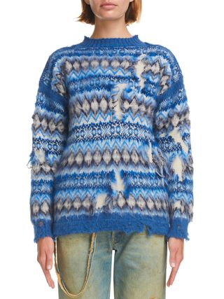 Maison Margiela + Distressed Wool Blend Sweater