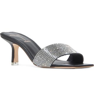 Black Suede Studio + Flavie Embellished Sandal